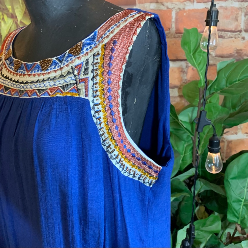Westport Women’s Blue Tribal dress lined sleeveless XL spring summer casual - Picture 5 of 13